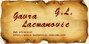 Gavra Lacmanović vizit kartica